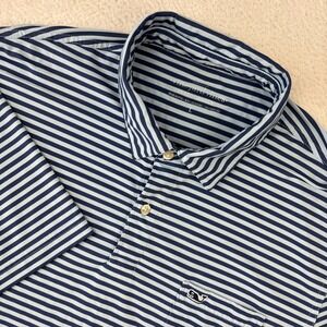 VINEYARD VINES Mens Performance Polo Shirt Large Blue Pocket Short Sleeve Golf